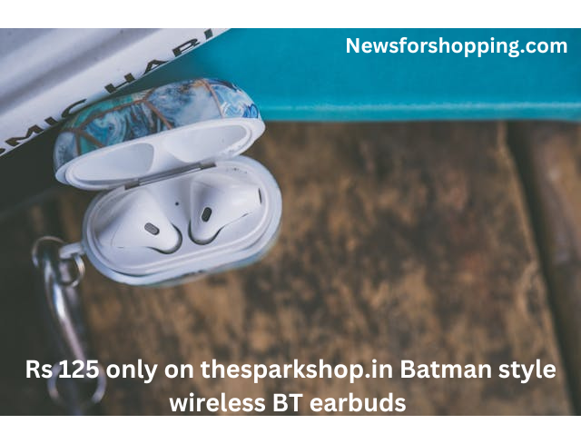 Rs 125 only on thesparkshop.in Batman style wireless BT earbuds