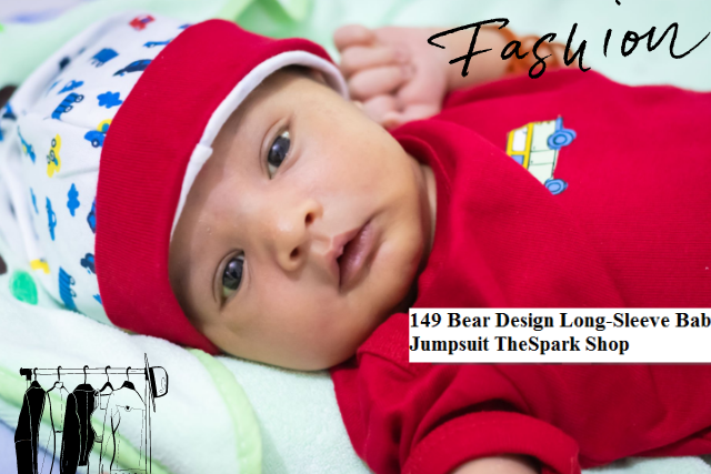 149 Bear Design Long-Sleeve Baby Jumpsuit TheSpark Shop