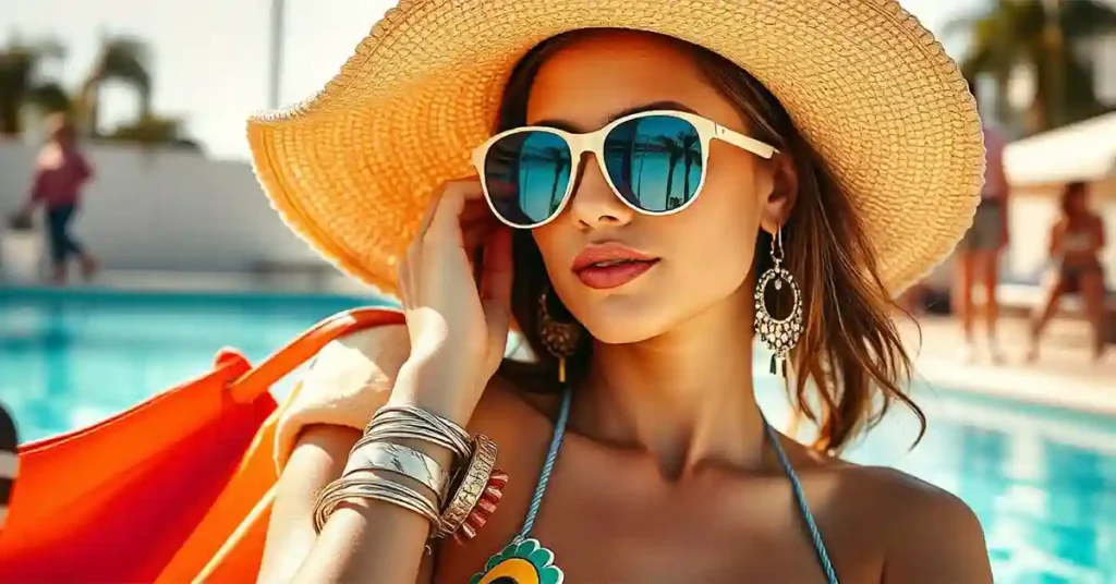 Accessories on Pool party outfits for girls