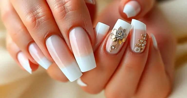 33 Best White Shiny French Nail Ideas