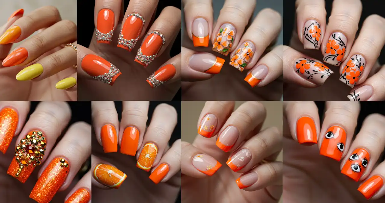 35 Orange Nail Designs That Looking Fire 2025